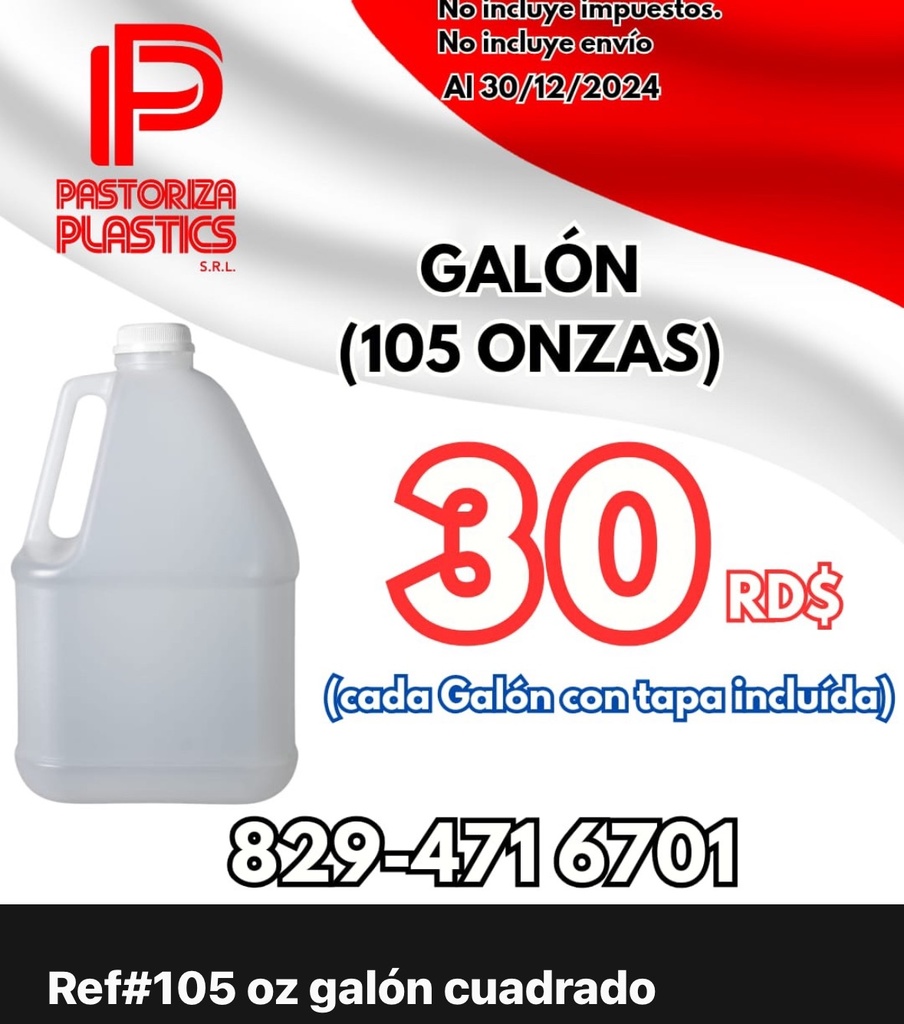 Galón cuadrado de 105 onzas (Natural)